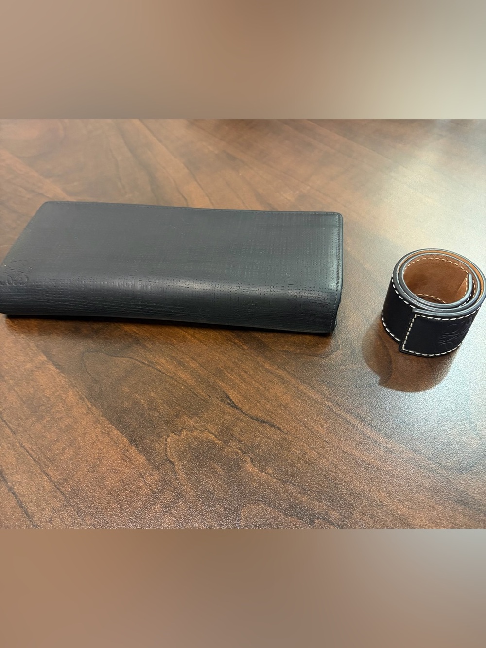 Loewe Anagram Horizontal Long Bifold Wallet with Loewe Slap Bracelet